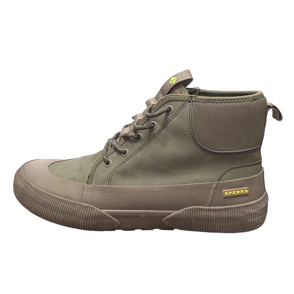 Sperry Mens Halyard Storm Boot Olive Green STS24431 Size 10 High Top Boot Duck